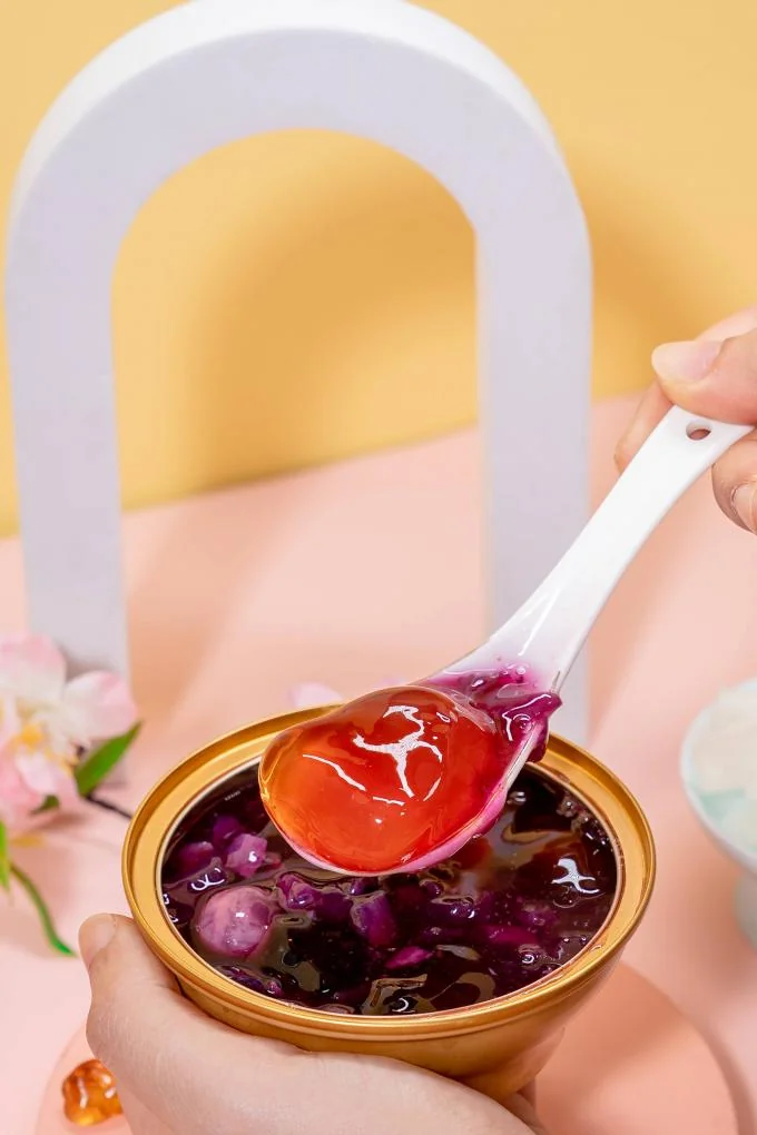 Chinese Instant Purple Sweet Potato Peach Gum Tremella Soup Sweet And Glutinous 168g