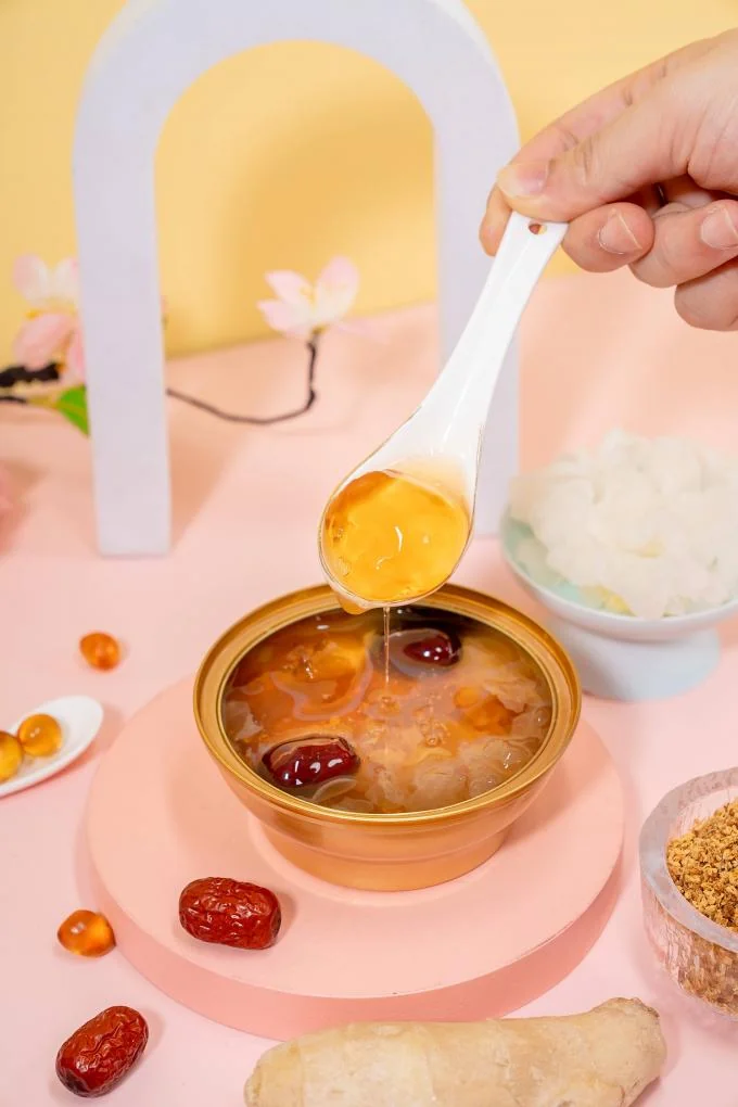 Produits alimentaires instantanés HACCP Gingembre Jujube Osmanthus Pêche Pudding dessert