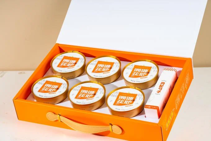 Confezione regalo di porridge di vescica natatoria di pesce tracciabile, al gusto di avena e cocco, nutriente e ricco di collagene.