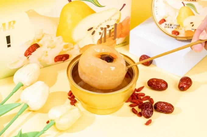 Premium Bird's Nest With Snow Fungus Pear Natural Superfood No Additives Healthy Skin Immunity Boost