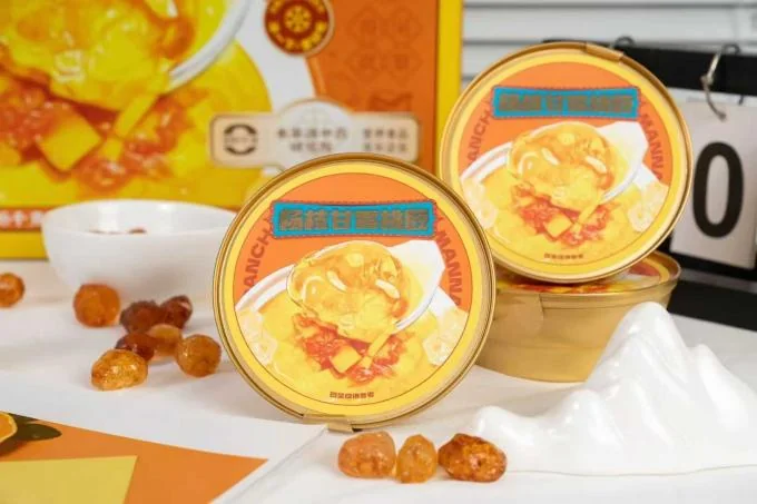 Herbal Peach Gum Drink with Mango and Pomelo 168g Ready to Eat Nourishing Beauty Jelly Supports Moisture Balance and Daily Wellness Plant Based Functional Dessert