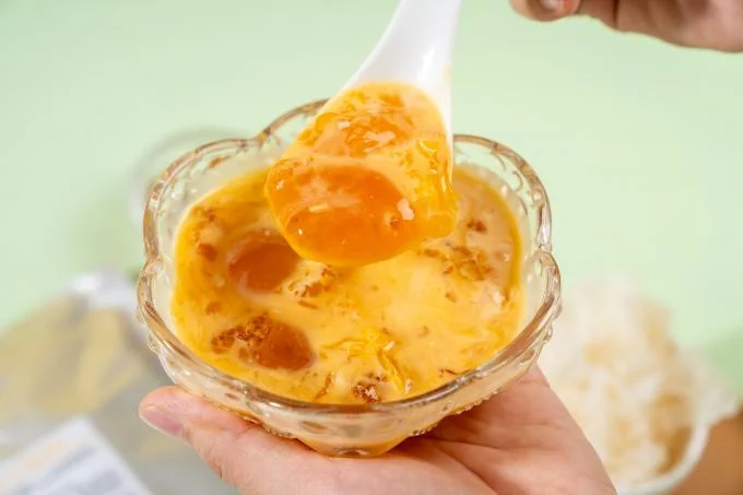 Ready-to-Serve Peach Gum Dessert for Catering Peach Gum With Mango Nectar Aluminum Foil Pouch Ready-to-Eat Asian Dessert For Catering Wholesale OEM ODM Manufacturer