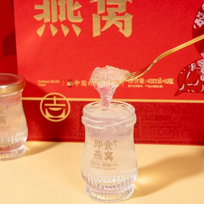 Certified Bird's Nest Drink from an HACCP-Certified Bird's Nest OEM Manufacturer, 100% Natural, Ready to Eat, 45g Glass Bottle - Ready to Eat in a 45g Glass Bottle