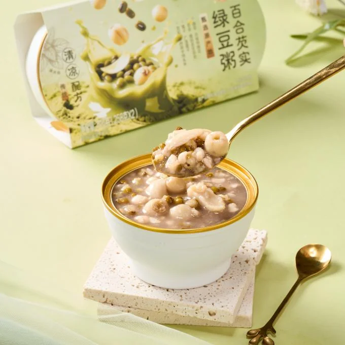 Portable Single-Serve Lily Gorgon Fruit Mung Bean Protein Congee for Busy Office Workers Light Weight Loss Breakfast