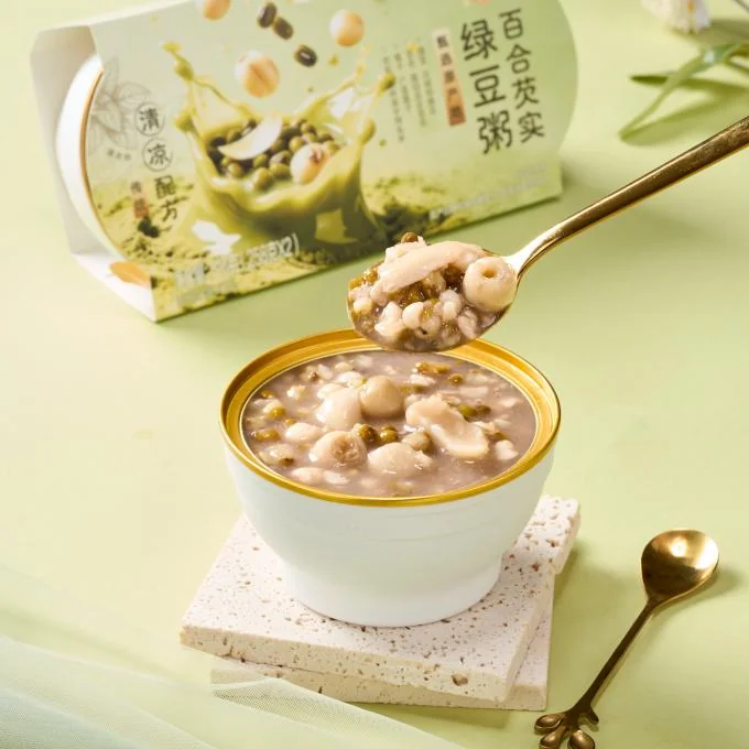 Ready-to-Eat Sweet & Refreshing Lily Gorgon Fruit Mung Bean Congee High Satiety Low Calorie Weight Loss Meal Replacement