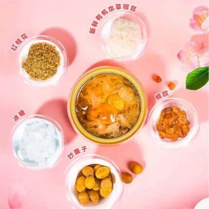 Aromatic Osmanthus Infused Collagen-rich Tremella Peach Gum Slow-stewed Sweet Soup