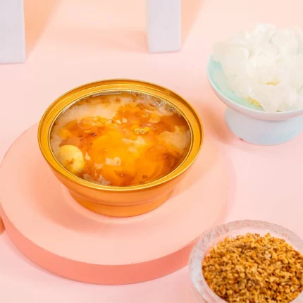 Osmanthus Scented Tremella Peach Gum Nourishing Dessert, Sweet-scented Snow Fungus Peach Resin Stew