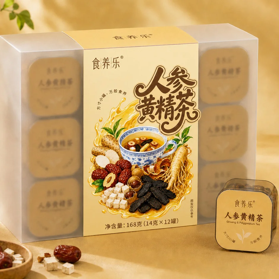 HACCP Energy Support Tea Ginseng & Rhizoma Polygonati Instant Herbal Wellness Blend - Image 1