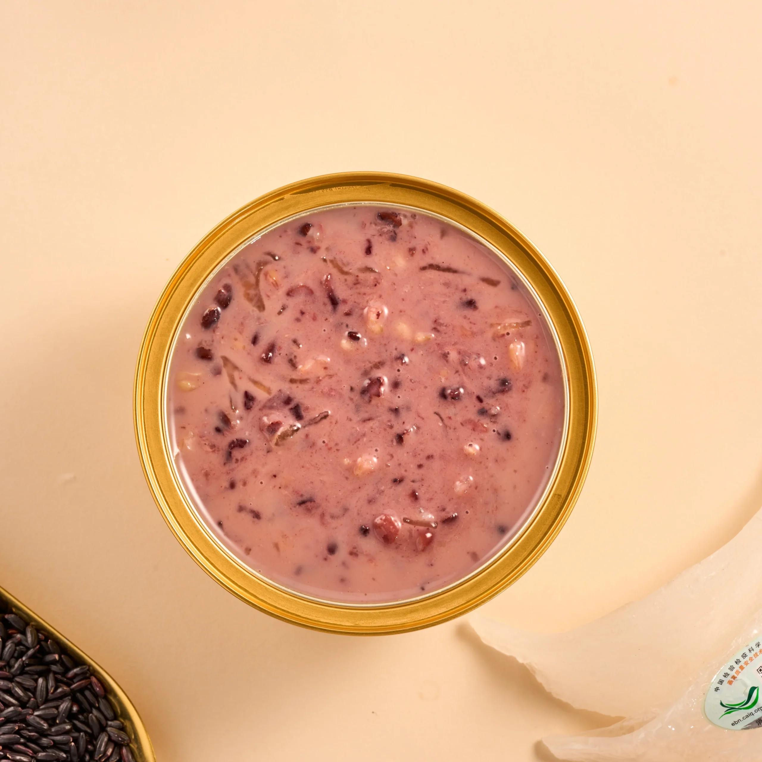 Dense Nutrient Black Rice Milk Scented Bird's Nest Whey-Added Protein Porridge for Post-Workout Energy Replenishment - Image 1