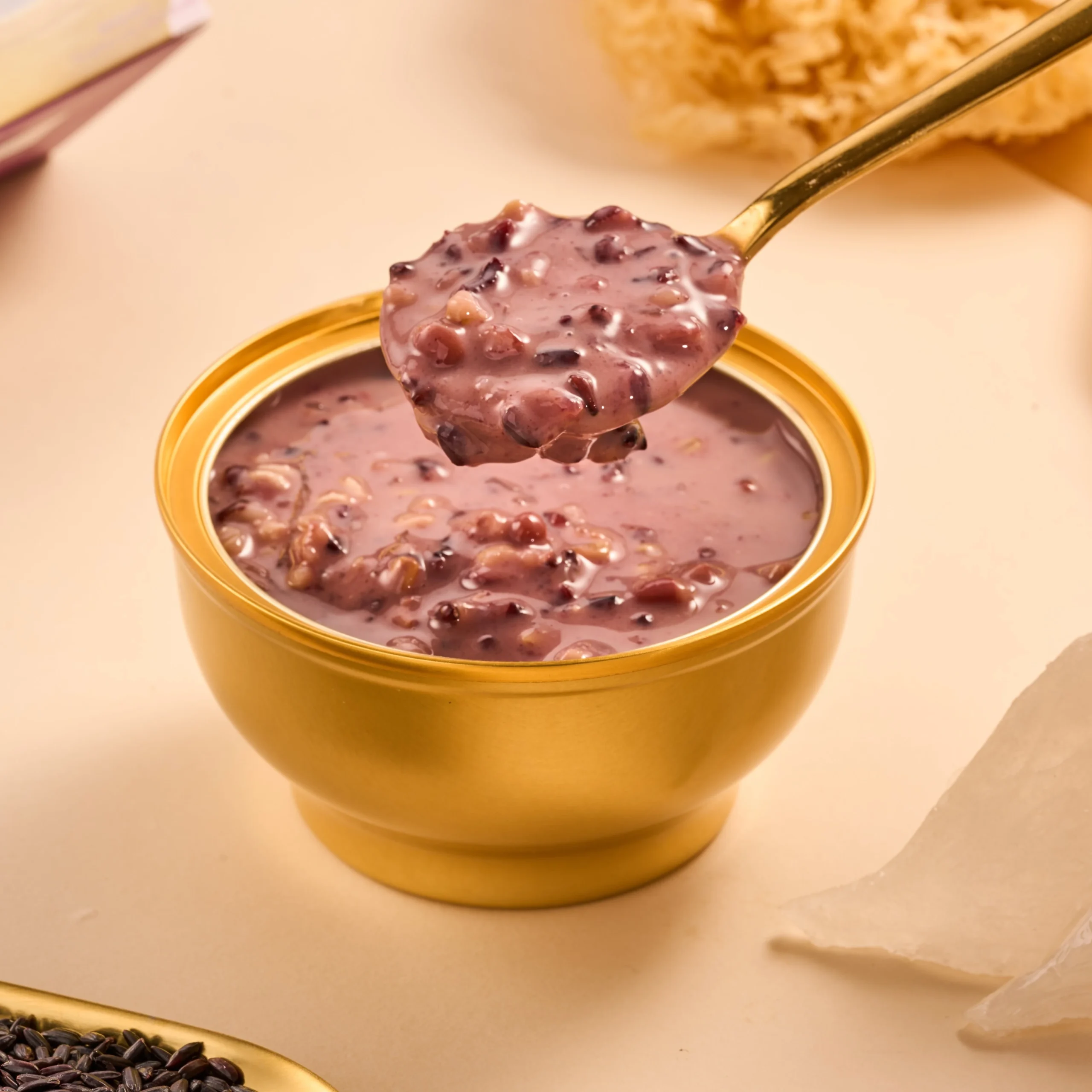 Dense Nutrient Black Rice Milk Scented Bird's Nest Whey-Added Protein Porridge for Post-Workout Energy Replenishment - Image 3